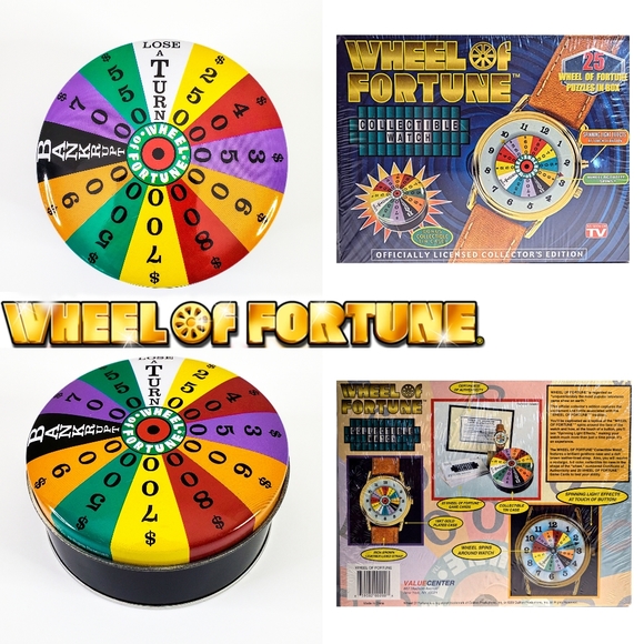 Vintage 90s Wheel of Fortune Retro ASTV Game Show Collectible Tin Watch Case - Picture 15 of 15